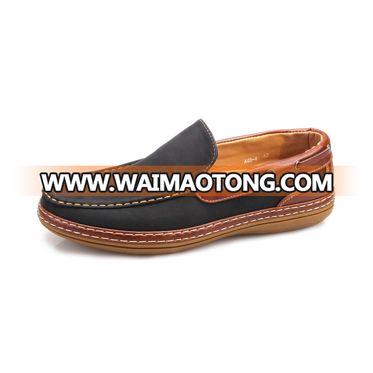 Wholesale Fashionable 2018 PU material Man's Slip on Shoe /Mens Flat Shoe DM7685-2